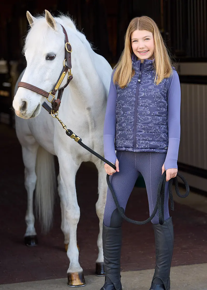 Kids Fleece Lite Ii Knee Patch Riding Tight 3