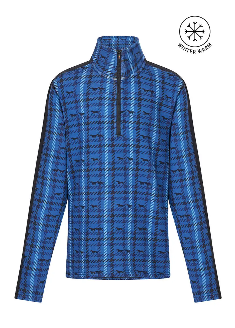 Kids Muzzle Nuzzle Fleece Half Zip Riding Top - Print 1