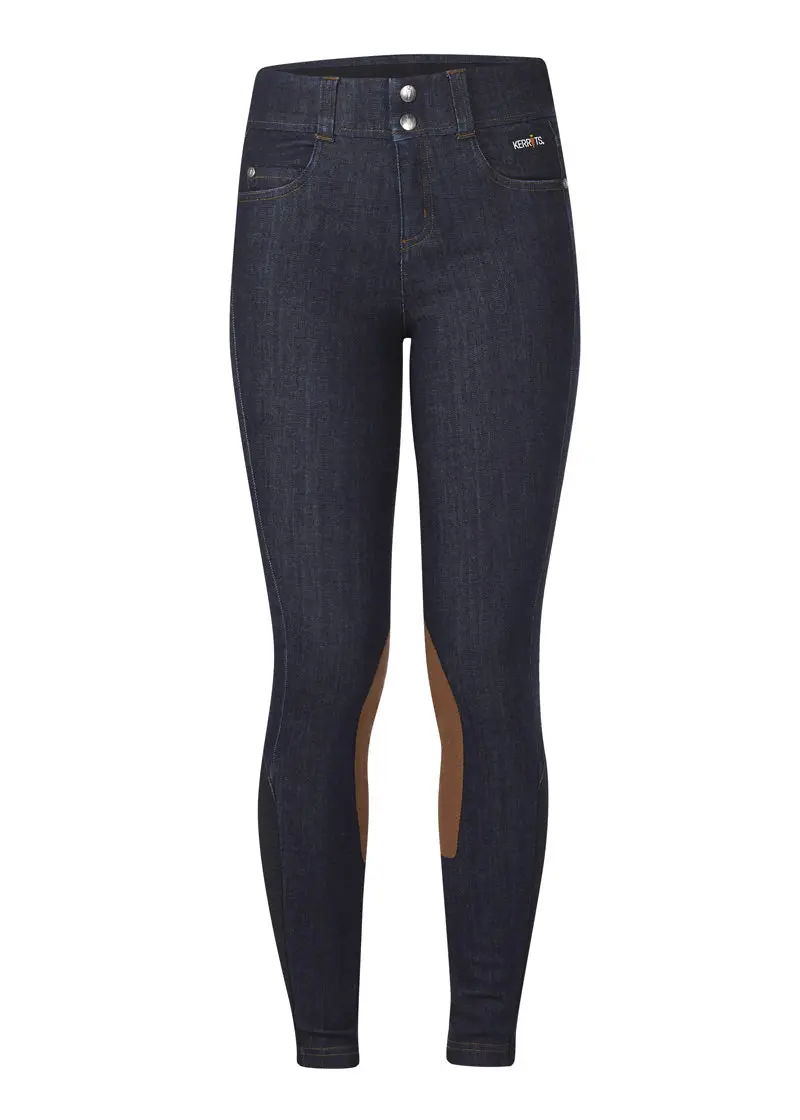 Kids Stretch Denim Knee Patch Riding Breech 1