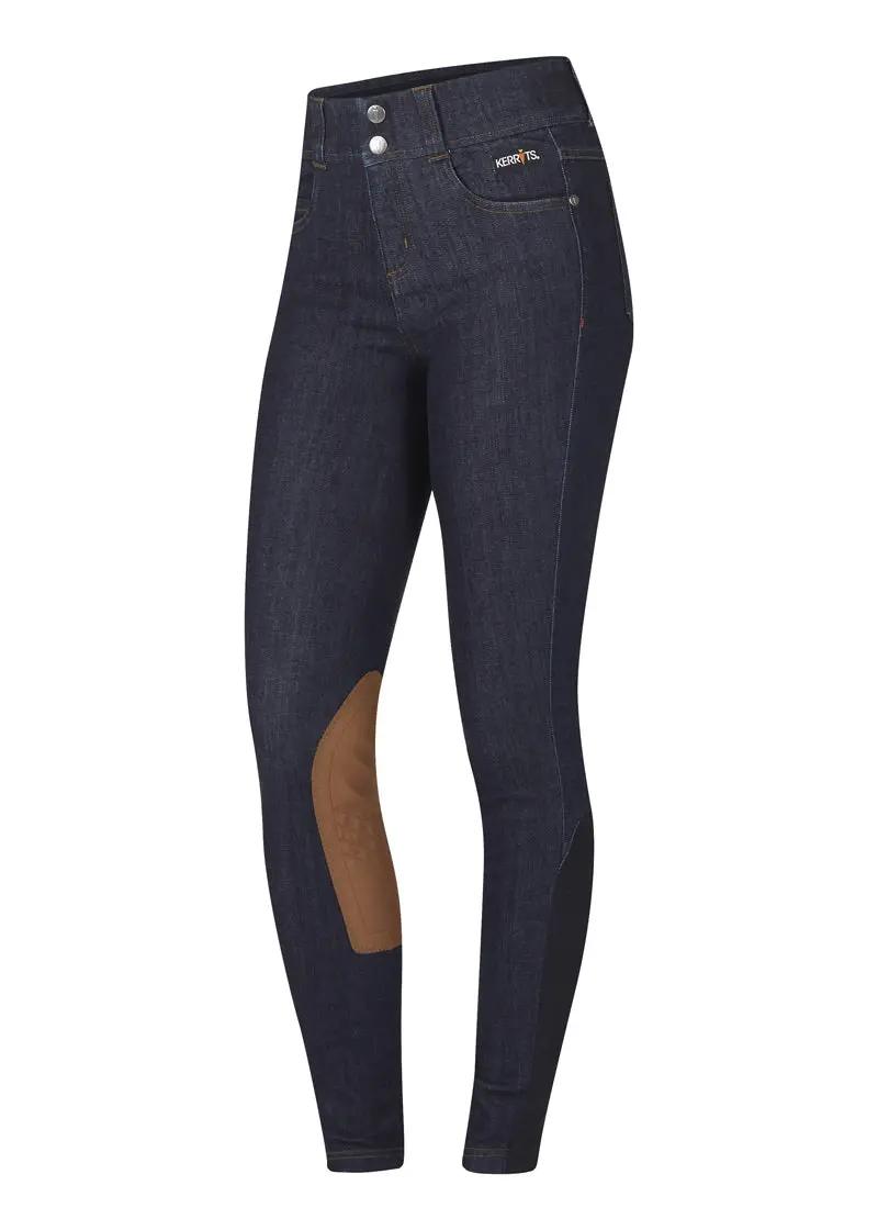 Kids Stretch Denim Knee Patch Riding Breech 3