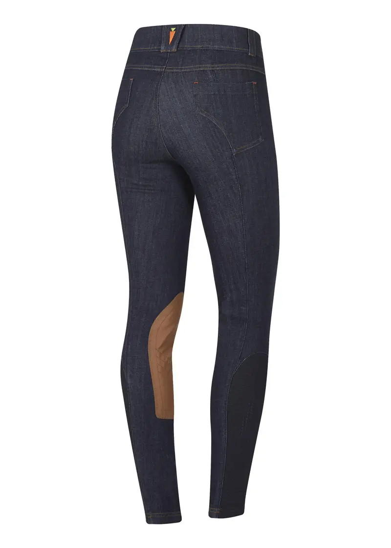Kids Stretch Denim Knee Patch Riding Breech 4