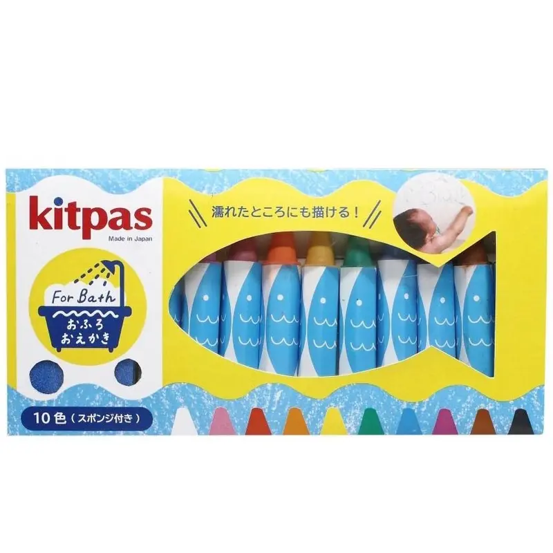 Kitpas Bath 10 Coloured Rice Wax Crayons 1