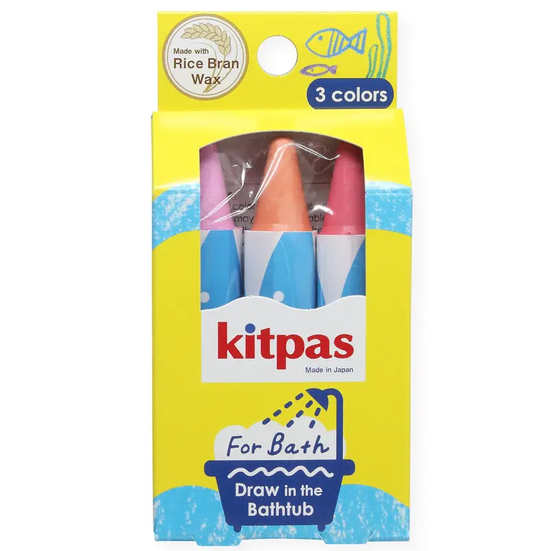 Kitpas Bath Rice Wax Crayons 3 Pack - Coral 1