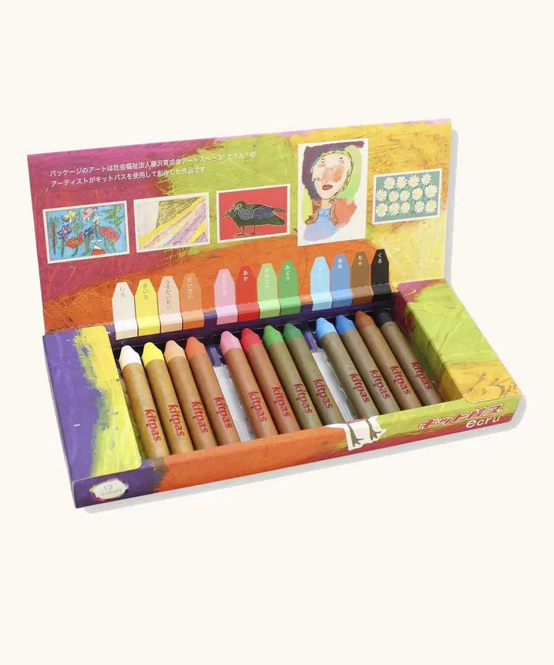 Kitpas Rice Wax Crayons 12 Pack - Ecru 1