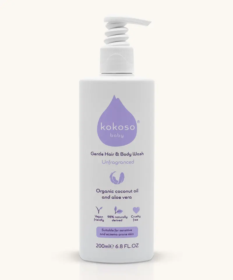 Kokoso Fragrance-Free Baby Hair & Body Wash 200Ml 1