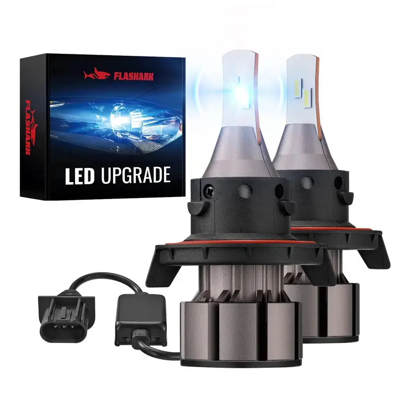 L2 H13/9008 100W 6000K 18000Lm White Ip67 Led Headlight Bulbs 2Pcs 1