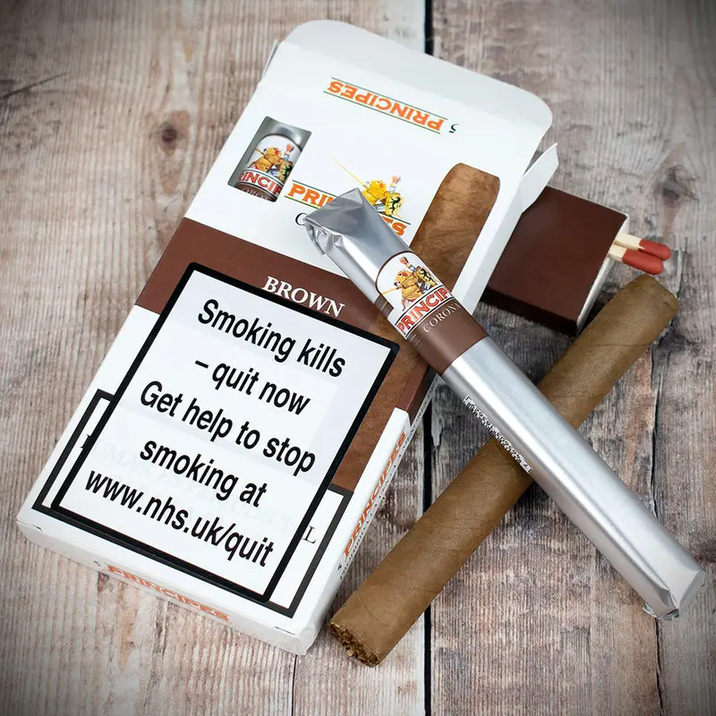 La Aurora Principes Corona Brown Chocolate Cigars - Pack Of 5 1