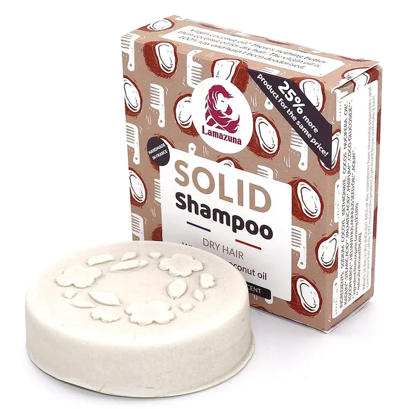 Lamazuna Solid Shampoo Dry Hair - Coconut And Vanilla 2