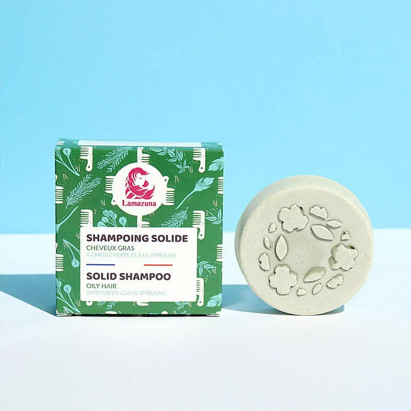Lamazuna Solid Shampoo Oily Hair - Green Clay & Spirulina 1