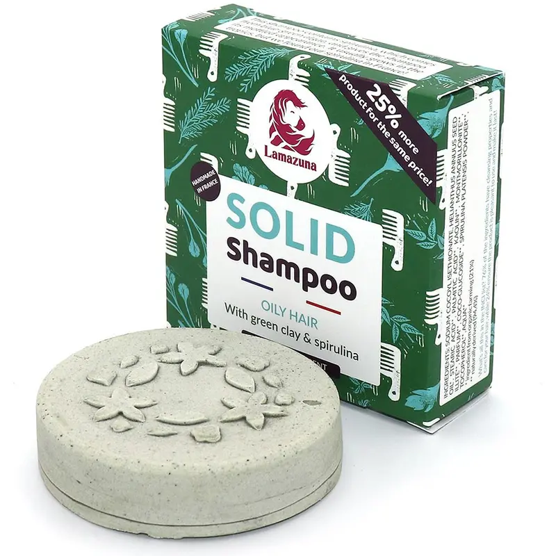 Lamazuna Solid Shampoo Oily Hair - Green Clay & Spirulina 2