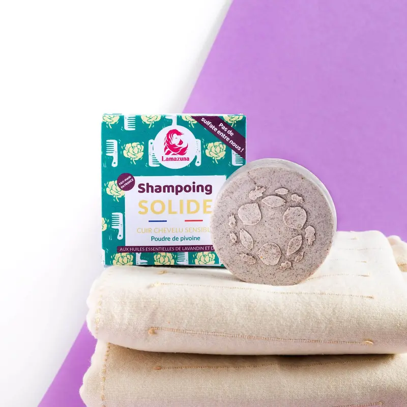 Lamazuna Solid Shampoo Sensitive Scalp - Peony Powder 1