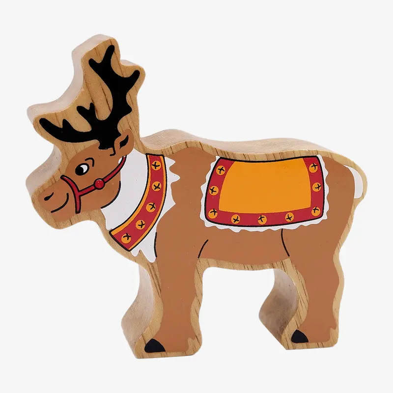 Lanka Kade Natural Brown Reindeer With Reins 1