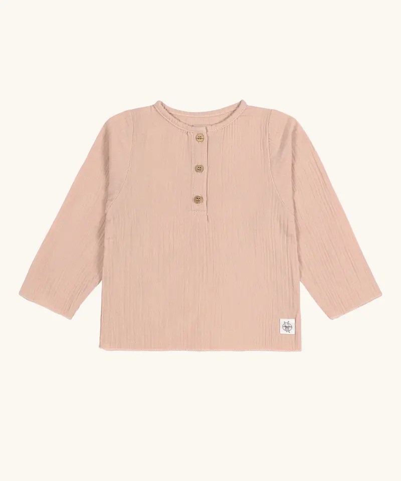 Lassig Long Sleeve Muslin Shirt - Powder Pink 1