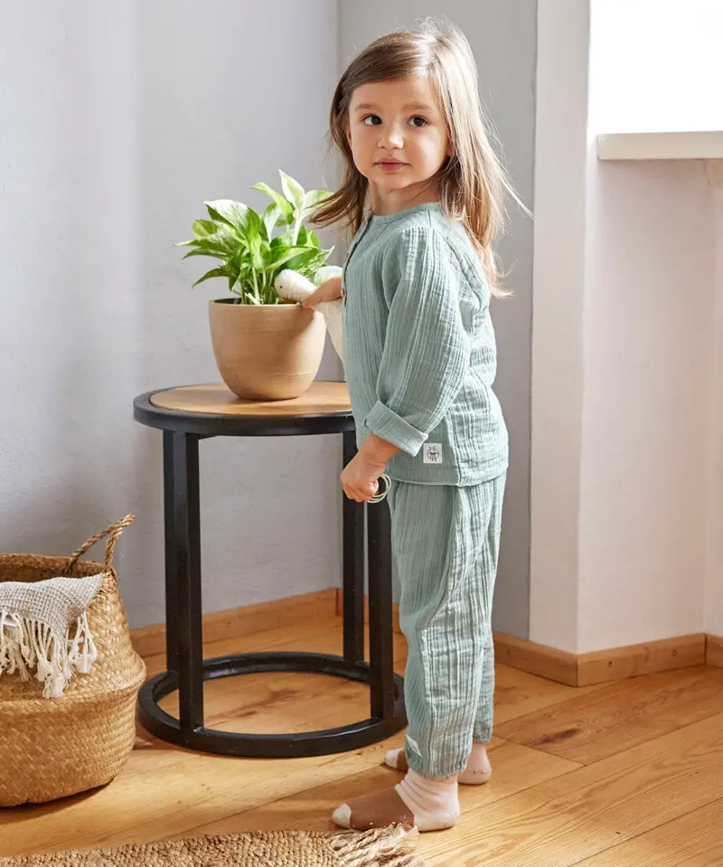 Lassig Long Sleeve Muslin Shirt - Silver Grey 2