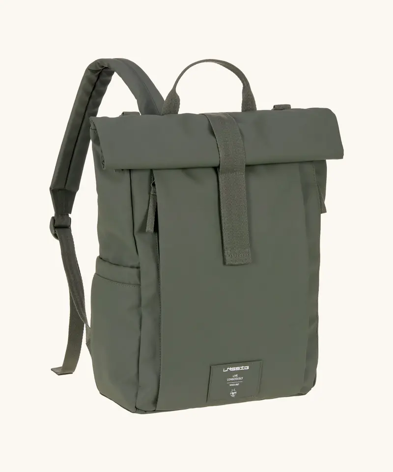 Lassig Rolltop Up Nappy Backpack - Olive 1
