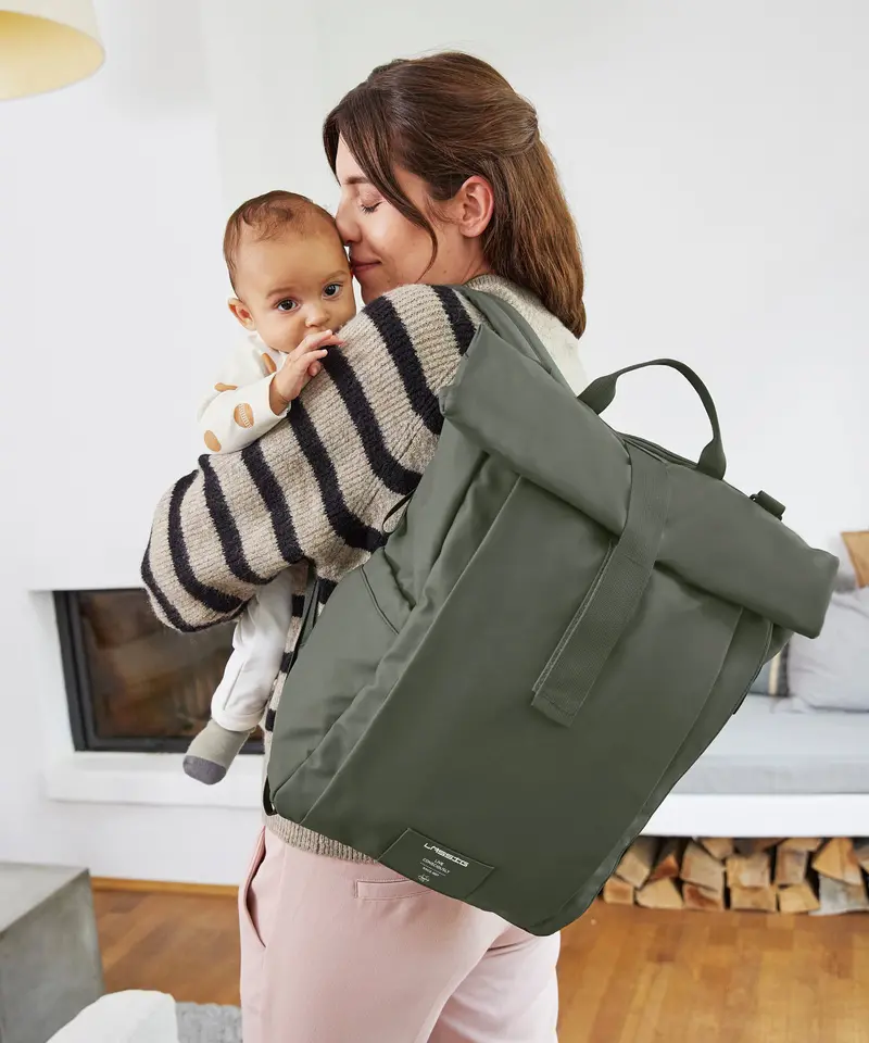 Lassig Rolltop Up Nappy Backpack - Olive 2