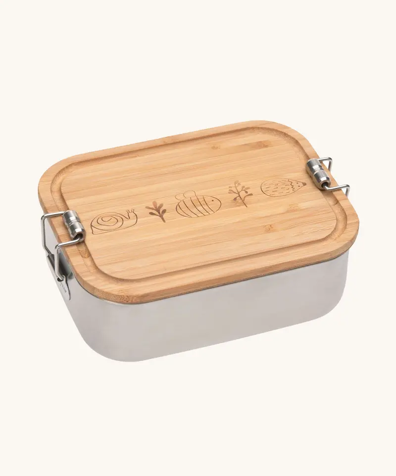 Lassig Stainless Steel Bamboo Lunchbox - Garden Explorer 1