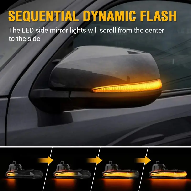 Led Side Mirror Turn Signal Lights, Sequential Dynamic Indicator Strip For 2016-2021 Toyota Tacoma, 2019-2021 Rav4 Xa50,2020 Highlander Xu70, Alphard Velltire Lexus Lm 2