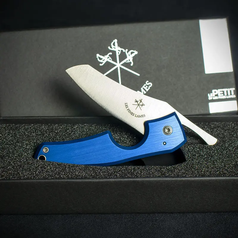 Les Fines Lames Le Petit Cigar Cutter & Knife - Anodised Blue 1