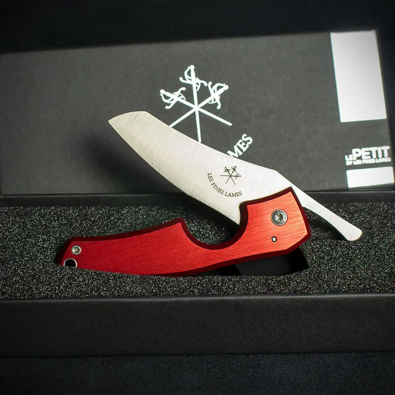 Les Fines Lames Le Petit Cigar Cutter & Knife - Anodised Red 1