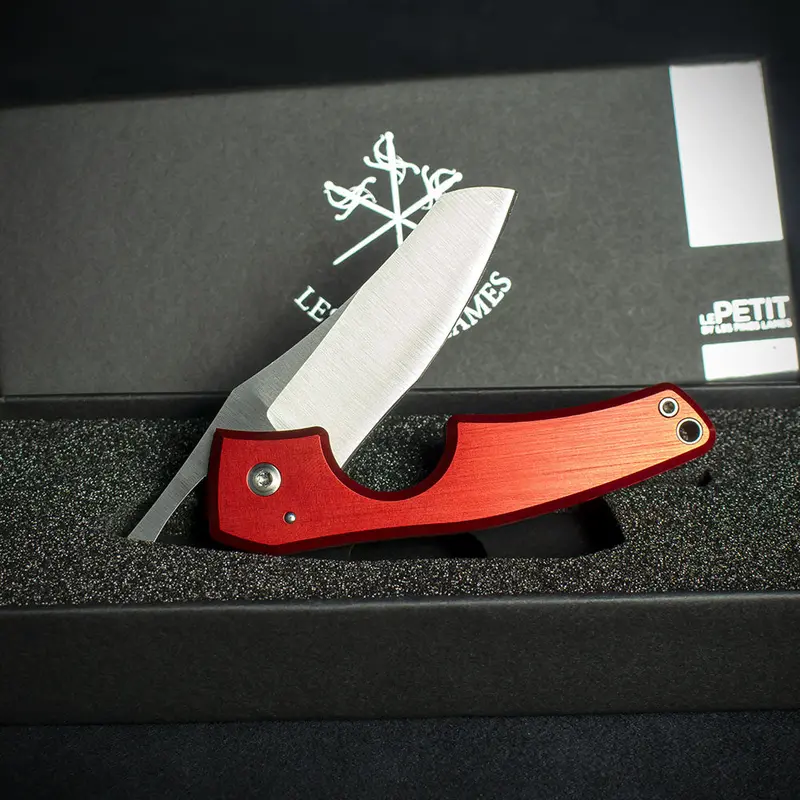Les Fines Lames Le Petit Cigar Cutter & Knife - Anodised Red 2