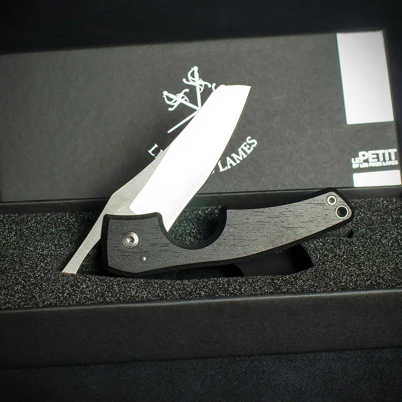 Les Fines Lames Le Petit Cigar Cutter & Knife - Classic Macassar Ebony 2