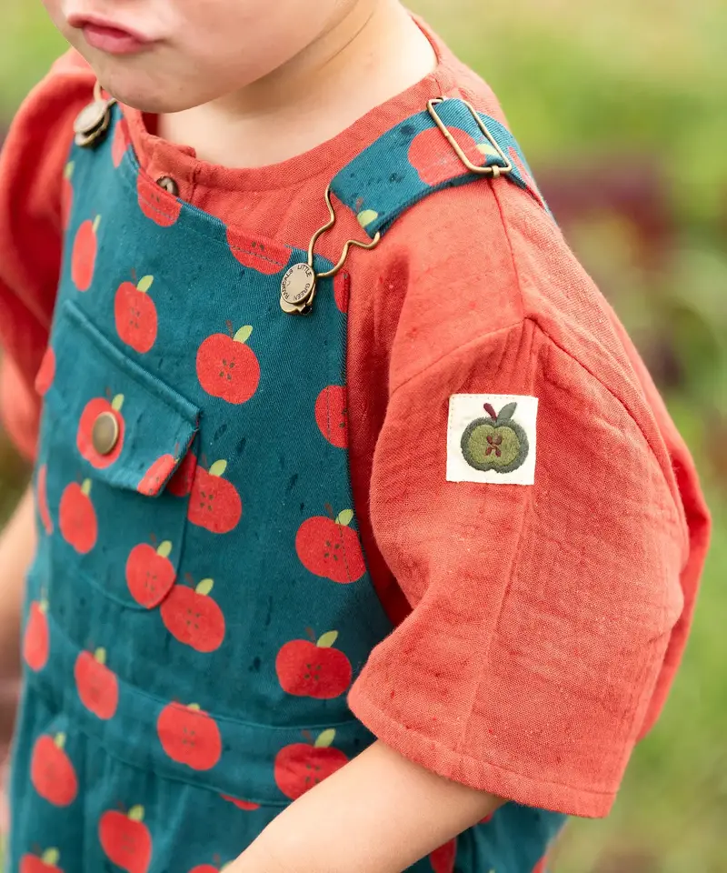 Litte Green Radicals Short Sleeved Henley Top - Burnt Ochre 7