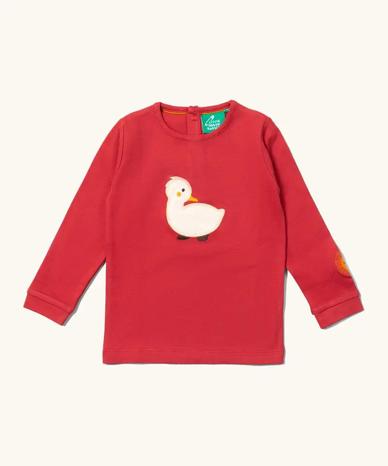 Little Green Radicals Applique Long Sleeve Top - Duckling 1