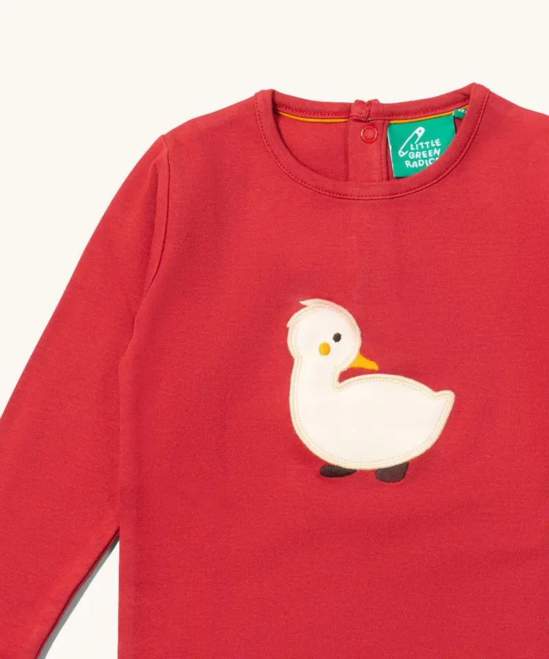 Little Green Radicals Applique Long Sleeve Top - Duckling 5