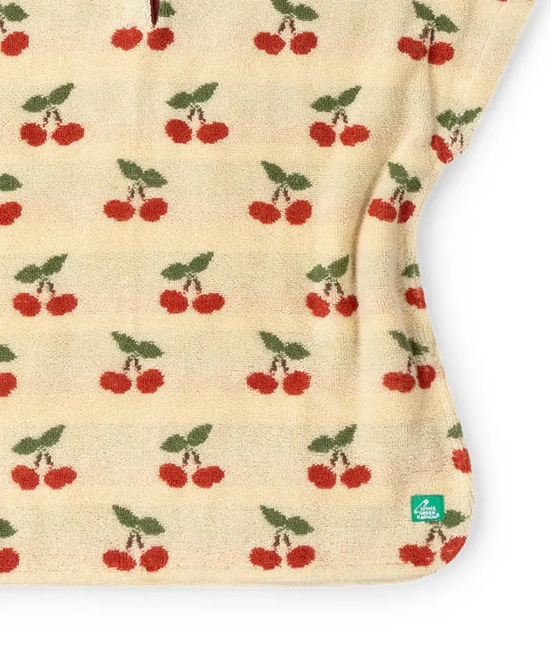 Little Green Radicals Baby Towel Poncho - Little Cherries 2