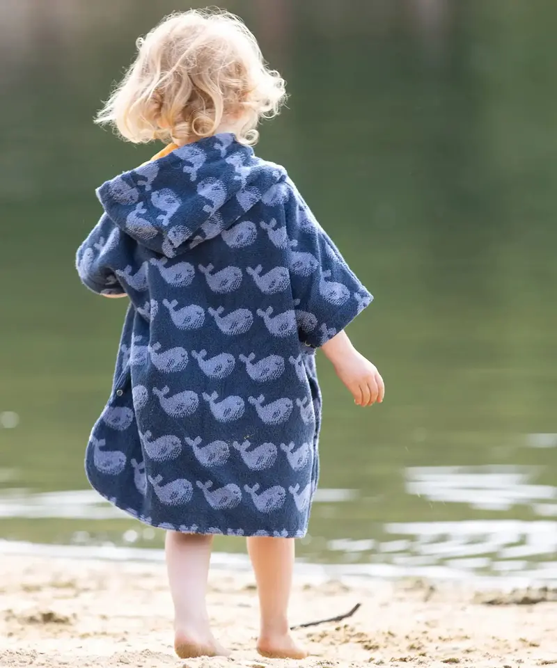 Little Green Radicals Baby Towel Poncho - Singing Whales 2