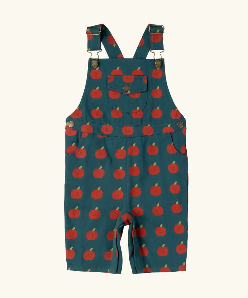 Little Green Radicals Dungaree Shorts - Apple Blue 1