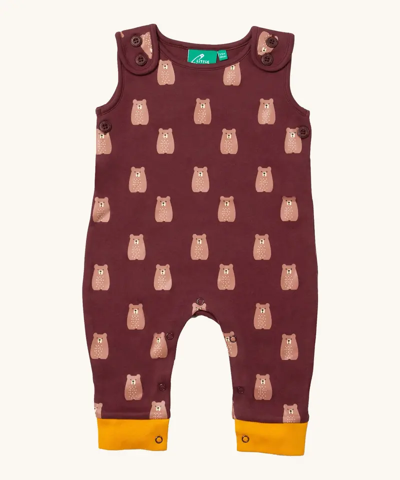 Little Green Radicals Everyday Dungarees - Brown Bears 1