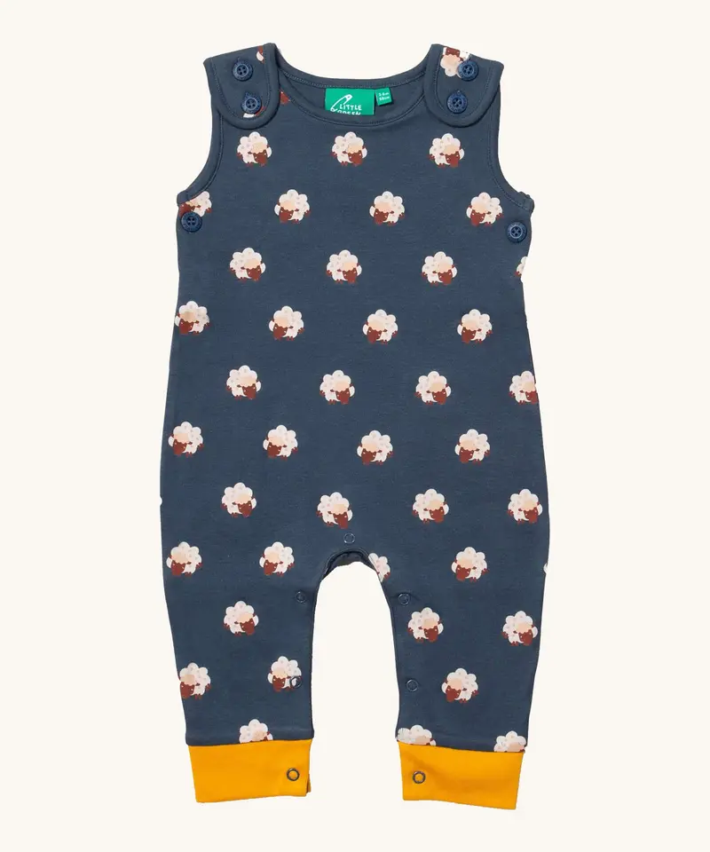 Little Green Radicals Everyday Dungarees - Sleeping Sheep 1
