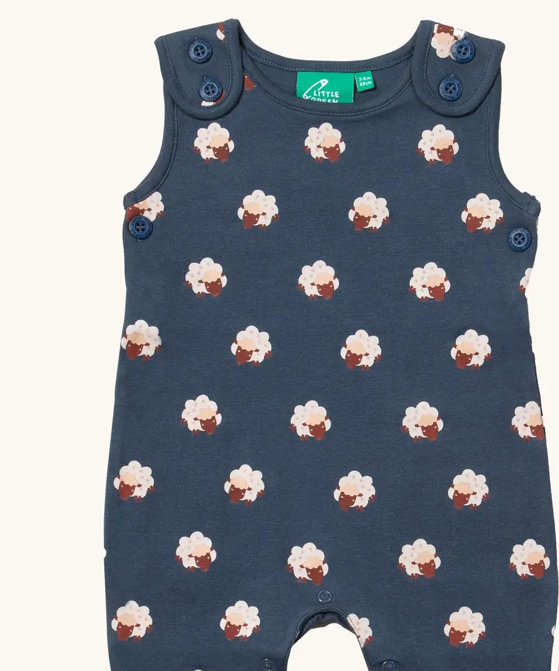 Little Green Radicals Everyday Dungarees - Sleeping Sheep 2