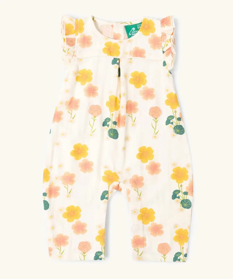 Little Green Radicals Frill Summer Romper - Flora 2