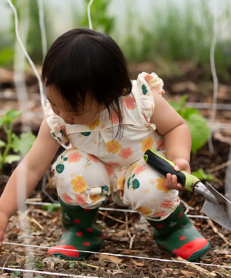 Little Green Radicals Frill Summer Romper - Flora 3