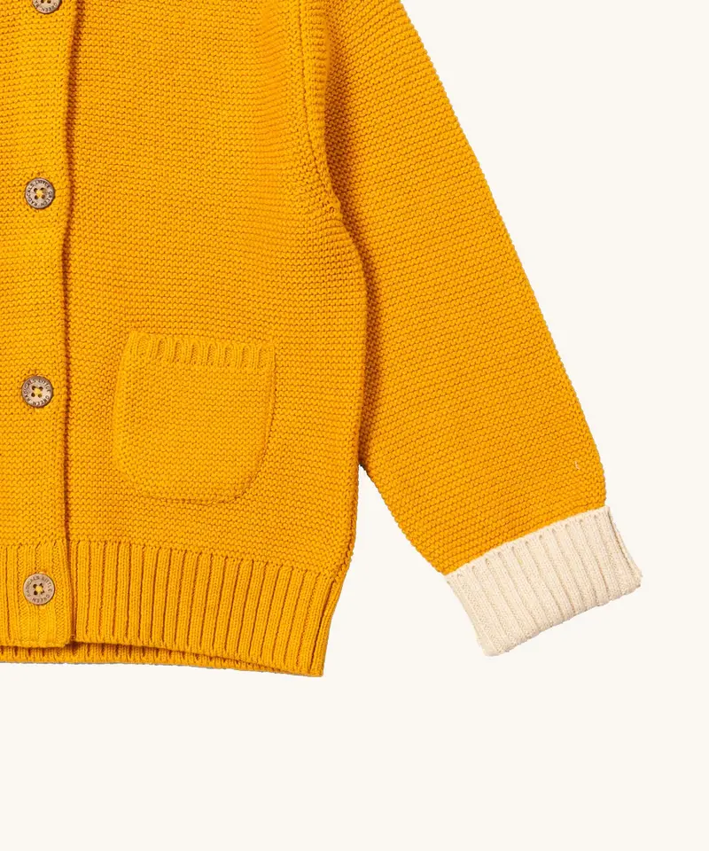 Little Green Radicals Hooded Knitted Cardigan - Gold 4