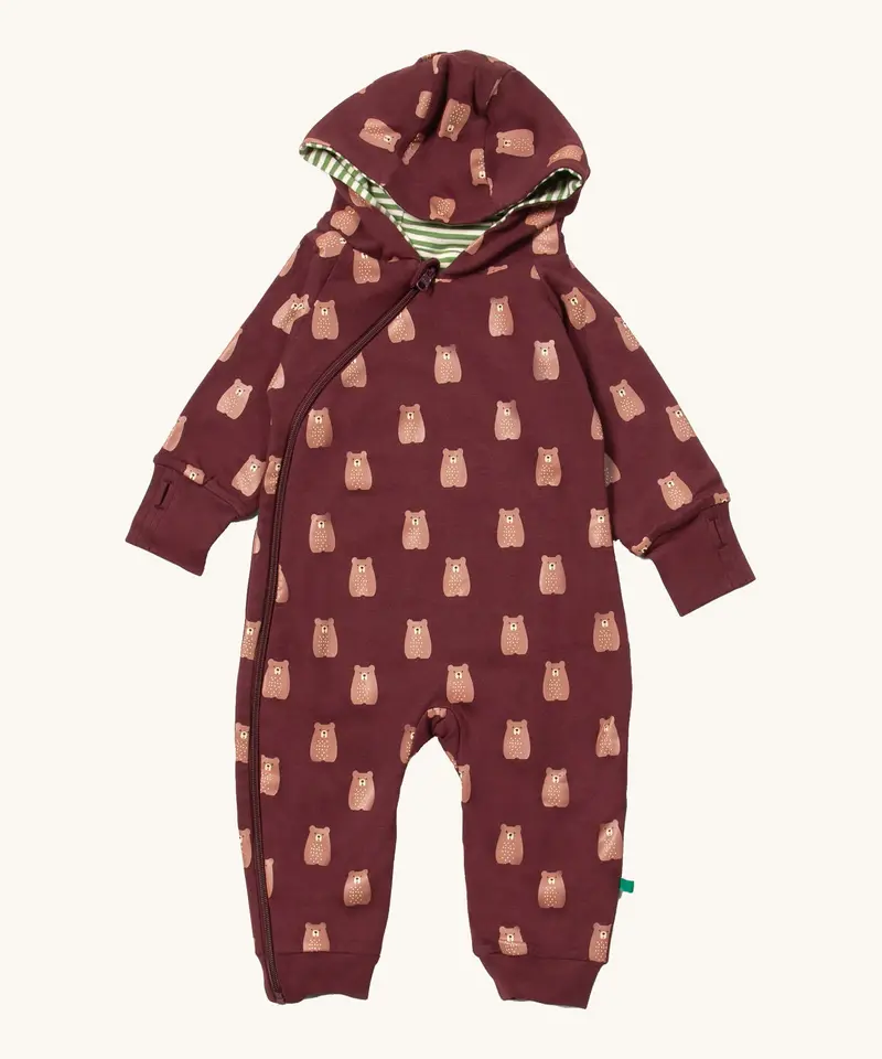 Little Green Radicals Hooded Reversible Snug Suit - Brown Bears 1