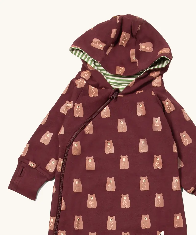 Little Green Radicals Hooded Reversible Snug Suit - Brown Bears 2
