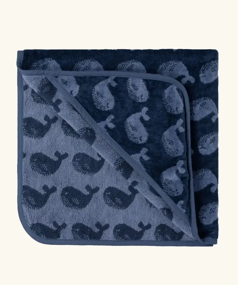 Little Green Radicals Hooded Towel - Singing Whales 1