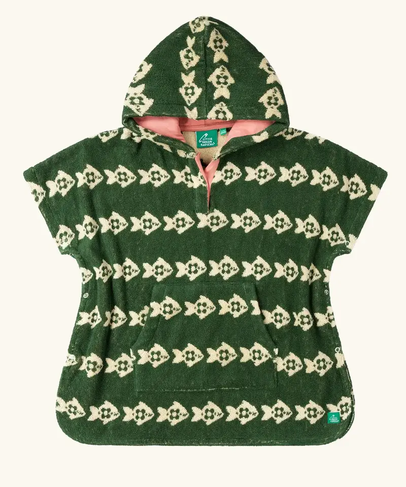 Little Green Radicals Kids Towel Poncho - Swimming Fish 1