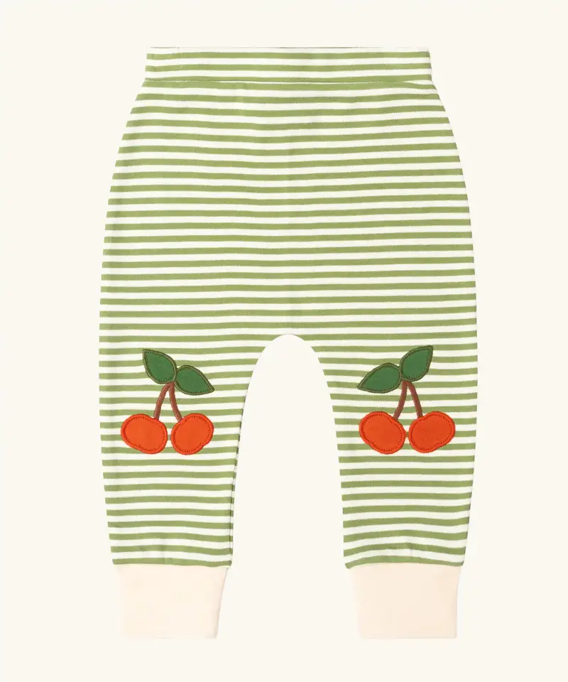 Little Green Radicals Knee Patch Joggers - Cherry 2