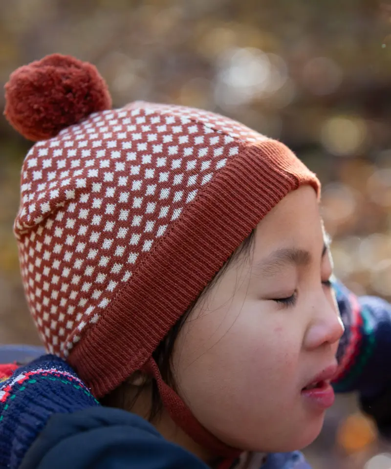 Little Green Radicals Knitted Hat - Ginger Diamonds 3