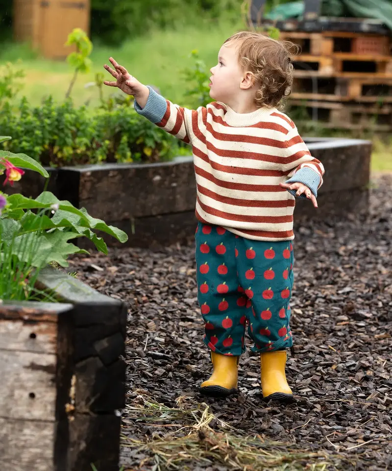 Little Green Radicals Knitted Jumper - Ginger Stripe 2