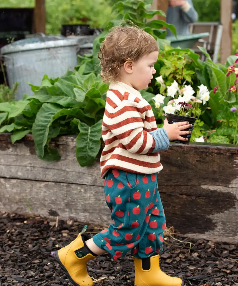 Little Green Radicals Knitted Jumper - Ginger Stripe 5