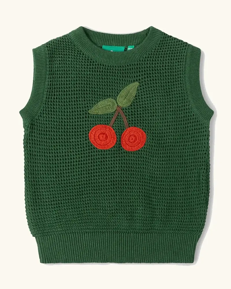 Little Green Radicals Knitted Pullover - Green / Cherry 1