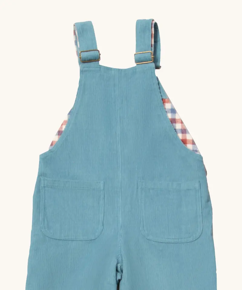 Little Green Radicals Lined Cord Dungarees - Pale Blue 4