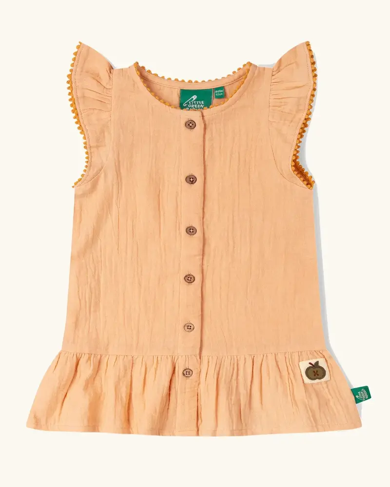 Little Green Radicals Muslin Dress - Coral Pink 1