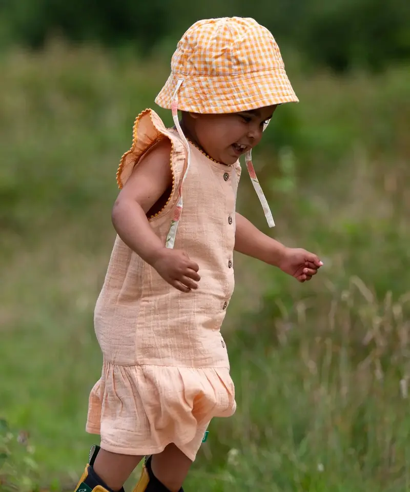 Little Green Radicals Muslin Dress - Coral Pink 2
